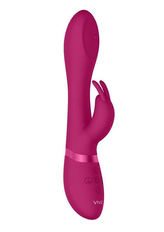 Vive Mira Rechargeable Silicone Spinning G-Spot Rabbit Vibrator - Pink