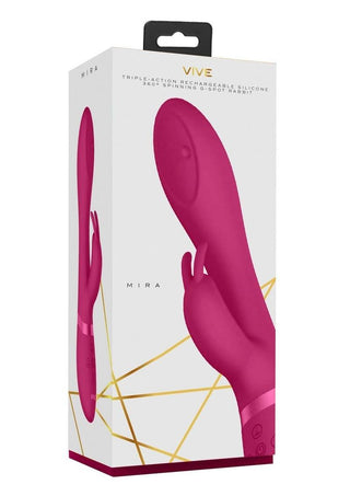 Vive Mira Rechargeable Silicone Spinning G-Spot Rabbit Vibrator - Pink