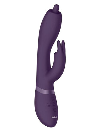 Vive Nilo Rechargeable Silicone Pinpoint Rotating G-Spot Rabbit Vibrator - Purple