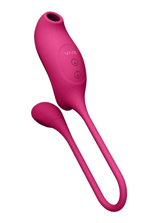 Vive Quino Air Wave and Vibrating Egg Rechargeable Silicone Vibrator