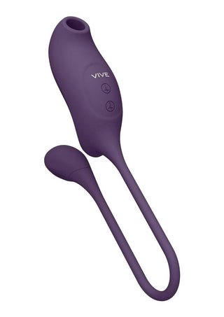 Vive Quino Air Wave and Vibrating Egg Rechargeable Silicone Vibrator