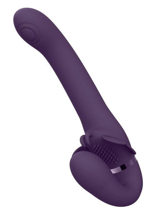 Vive Satu Rechargeable Silicone Pulse Wave and Vibrating Strapless Strap-On