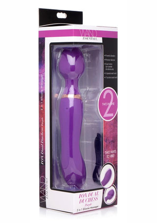 Wand Essentials Double Silicone Vibrating Wand Massager - Purple