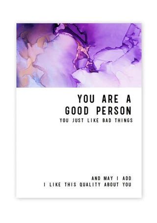 Warm Human Good Person Bad Things Greeting Card