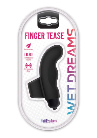 Wet Dreams Finger Tease Play Vibe Waterproof - Black