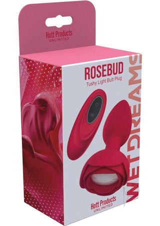 Wet Dreams Rosebud Tushy Light Silicone Butt Plug - Red