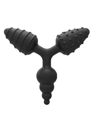 Wet Dreams Triple Play Ninja Butt Plug - Black