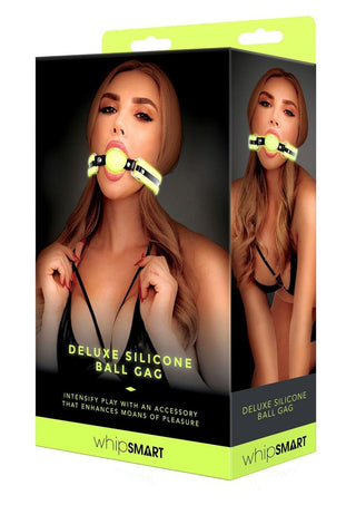 WhipSmart Glow In The Dark Deluxe Silicone Ball Gag - Glow In The Dark