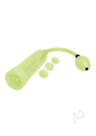 WhipSmart Glow In The Dark Penis Pump and Stamina Cock Ring - Glow In The Dark/Green - Set