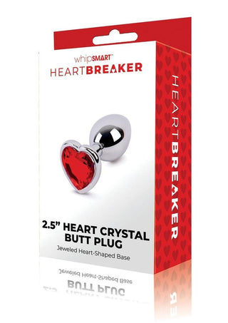 WhipSmart Heartbreaker Metal Butt Plug - Metal/Red/Silver - Small