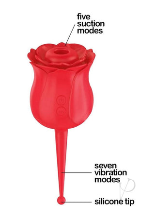 Wild Rose Le Point Rechargeable Silicone Suction Vibrator - Red