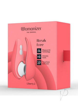 Womanizer Liberty 2 Rechargeable Silicone Clitoral Stimulator - Vibrant - Red/Rose