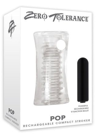 Zero Tolerance Pop Compact Textured Stroker with Rechargeable Bullet and DVD Download - Black/Clear