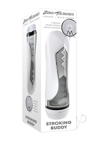 Zero Tolerance Stroking Buddy Rechargeable Thrusting Masturbator - White