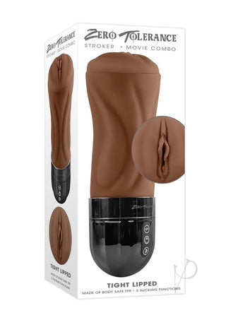 Zero Tolerance Tight Lipped Rechargeable Pussy Masturbator - Chocolate