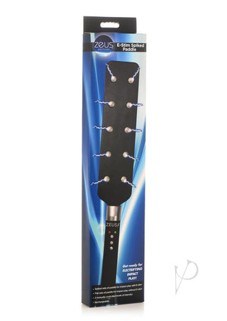 Zeus Electrosex E-Stim Spiked Paddle - Black/Silver