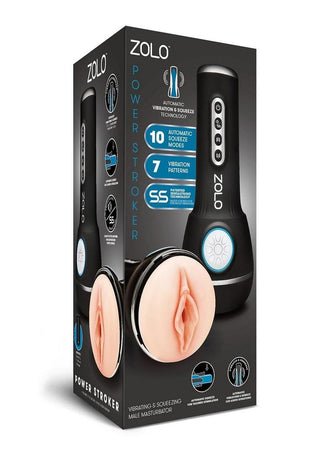 ZOLO Power Stroker Rechargeable Silicone Masturbator - Black